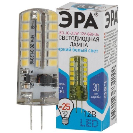 Лампа светодиодная LED-JC-3.5W-12V-840-G4 280лм ЭРА Б0033196