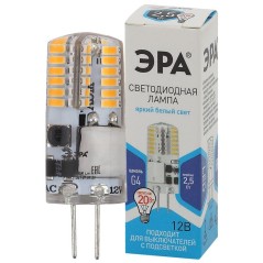 Лампа светодиодная LED-JC-2.5W-12V-SLC-840-G4 JC 2.5Вт капсульная 4000К нейтр. бел. G4 12В Эра Б0049