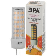 Лампа светодиодная LED JC-5W-12V-CER-827-G4 JC 5Вт капсула G4 тепл. бел. 12В ЭРА Б0049087