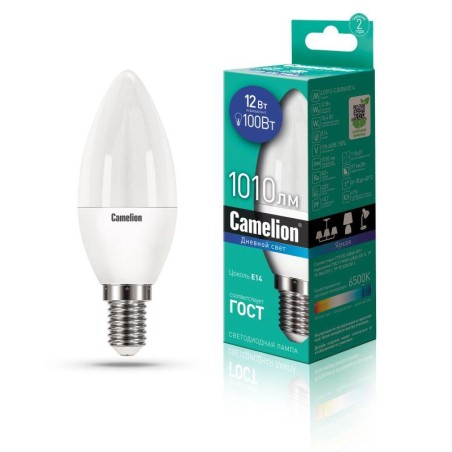 Лампа светодиодная LED12-C35/865/E14 12Вт 220В Camelion 13691