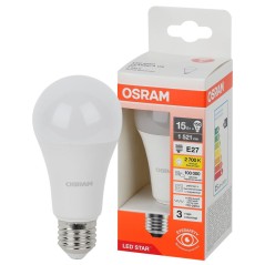 Лампа светодиодная LED Star 15Вт грушевидная 2700К E27 1521лм (замена 150Вт) OSRAM 4058075695382