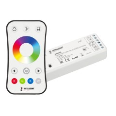 Диммер SMART-SET-PWM-104-52-RGBW-SUF White (12-24В 4х4А ПДУ RING 10кн 2.4G) (IP20 пластик) INTELLIGE