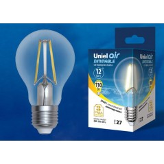 Лампа светодиодная LED-A60-12W/3000K/E27/CL/DIM GLA01TR Air диммир. картон Uniel UL-00005183