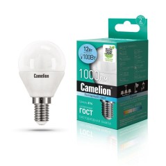 Лампа светодиодная LED12-G45/845/E14 12Вт 220В бел. Camelion 13695