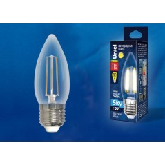 Лампа светодиодная LED-C35-11W/3000K/E27/CL PLS02WH Sky прозр. картон Uniel UL-00005166