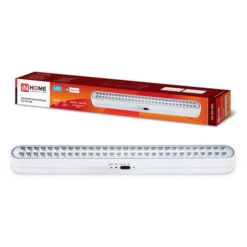 Светильник светодиодный СБА 1094-60DC 60LED 2.2А.ч lithium battery DC аварийный IN HOME 469061202944