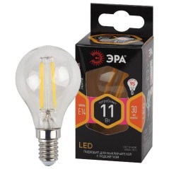 Лампа светодиодная филаментная F-LED P45-11w-827-E14 P45 11Вт шар E14 тепл. бел. ЭРА Б0047012