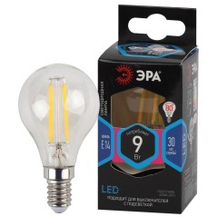 Лампа светодиодная филаментная F-LED P45-9W-840-E14 9Вт P45 шар 4000К нейтр. бел. E14 Эра Б0047026