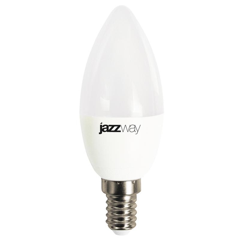 Лампа светодиодная PLED-LX 8Вт C37 свеча 3000К тепл. бел. E14 JazzWay 5028470