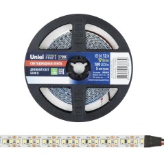 Лента светодиодная ULS-M16-2835-180LED/m-10mm-IP20-DC12V-17W/m-5M-6500K PROFI 17Вт/м 180LED/м 6500К