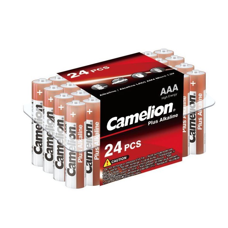 Элемент питания алкалиновый AAA/LR03 1.5В Plus Alkaline LR03-PB24 (уп.24шт) Camelion 7615