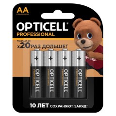 Элемент питания алкалиновый AA/LR6 (блист. 4шт) Professional Opticell 5052001