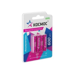 Аккумулятор AAA/R03 600мА.ч NI-MN BP-4 (блист.4шт) КОСМОС KOCR03NIMH600mAh4BL