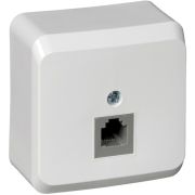 Розетка телефонная RJ 11, белая, наружная установка TELA-001b