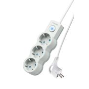 Удлинитель 3х1.5м с заземл. 10А IP20 2200Вт 220В защ. шторки ПВС 3х1 с выкл. бел. КОСМОС YKsm1.5m-3g-Z-V10A-W+A1:AV803524