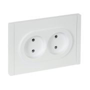 Розетка 2-м СП FORTE&PIANO FP226 10А без заземл. без защ. шторок безвинт. крепл. бел. IEK FP-R20-10-1-K01