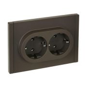 Розетка 2-м СП FORTE&PIANO FP324 16А с заземл. без защ. шторок безвинт. крепл. сер. IEK FP-R21-16-1-K03