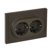 Розетка 2-м СП FORTE&PIANO FP323 16А с заземл. защ. шторки безвинт. крепл. сер. IEK FP-R24-16-1-K03