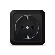 Розетка 1-м ОП Олимп 16А IP20 с заземл. черн. Universal 2227