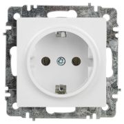 Розетка 1-м СП Accent 6-202-01 16А IP20 250В 2P+E Schuko AL/CU бел. Intro Б0063678