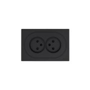 Розетка 2-м СП OSEN без заземл. ПБТ механизм черн. бархат LEZARD 743-4200-128B