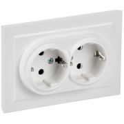 Розетка 2-м СП BRITE РС12-3-БрАБ 16А в сборе с заземл. без защ. шторок арктич. бел. IEK BR-R21-16-K91-F