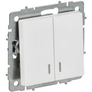 Выключатель 2-кл. СП BRITE ВС10-2-1-БрАБ 10А с индикацией механизм арктич. бел. IEK BR-V20-1-10-K91