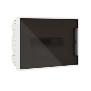 Щиток встраиваемый FRAME 12мод с тонированной дверцей с 2 шинами PEN на 6 и 8 отверст. бел. DKC F12B1WD