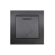 Переключатель проходной 1-кл. СП Бриллиант 10А IP20 с подсветкой в сборе графит Universal 7947380